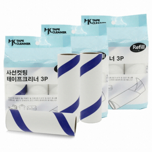 명강산업  사선컷팅 테이프클리너 90회 리필 3롤