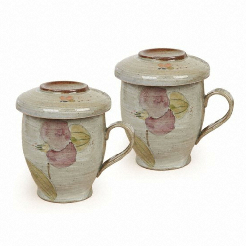 박씨상방 2종분청 달개비 뚜껑머그다기세트