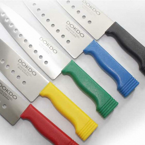 키우치인더스트리알  국산 독도 타공 칼라식도 /분류용칼/급식 색상칼