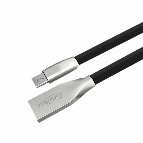 마이크로 5핀 HQ 메탈실버 플랫 고속충전 케이블