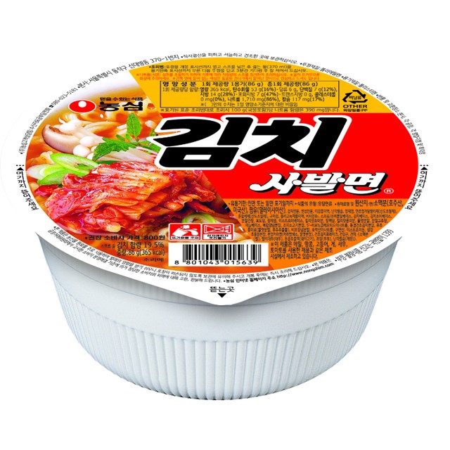 농심 김치 사발면 86g [12개]