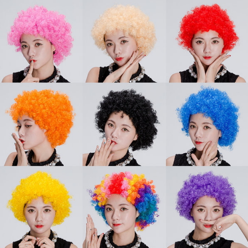 파티쇼  삐에로가발 소형 삐에로 광대 점보 뽀글이 파마 가발