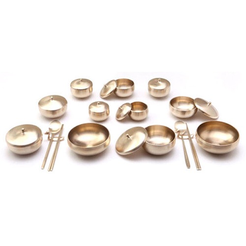 거창유기공방 유기 옥바리 개량 칠첩반상기 세트 (kgt-60) 2인용(22P), 수저(2벌)