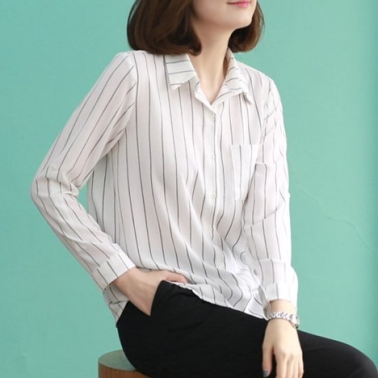 웬디즈갤러리 TM 줄지 블라우스_KBL003