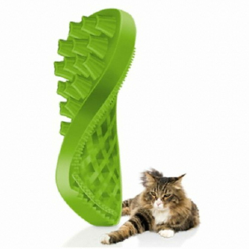 펫플러스미 실리콘 고양이브러쉬/긴털 고양이용 그린