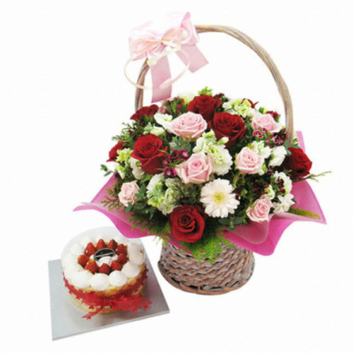 젠틀맨플라워  사랑스럽게 꽃바구니