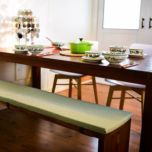 슬립스파  벤치의자방석 라텍스 매트 패드 120x35cm