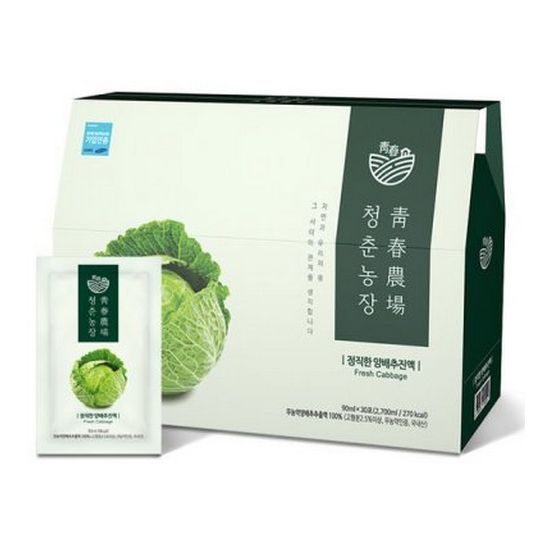모모스튜디오 청춘농장 정직한 양배추즙 90ml 150포