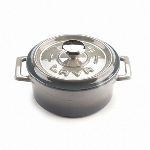 라바  원형 주물냄비(그레이)