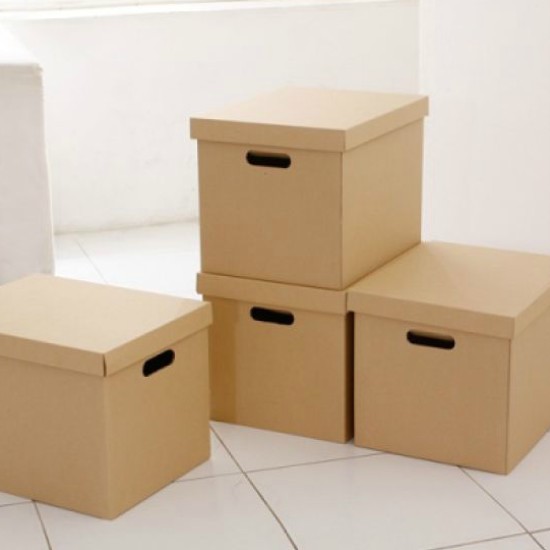 올리빙  무지 트렁크 종이정리함 일반3겹 4개