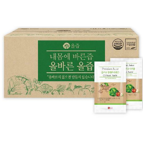 올즙 올바른 양배추사과즙 90ml 100포