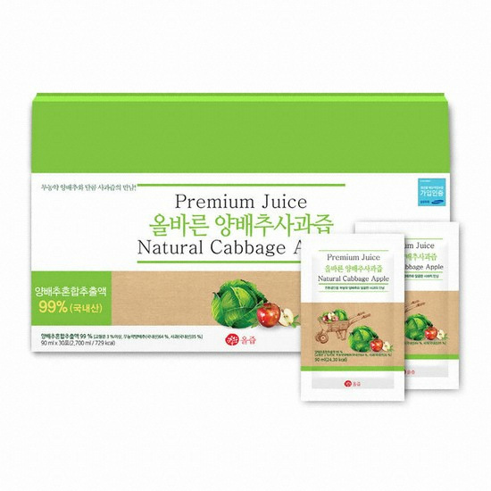 올즙 올바른 양배추사과즙 90ml 30포