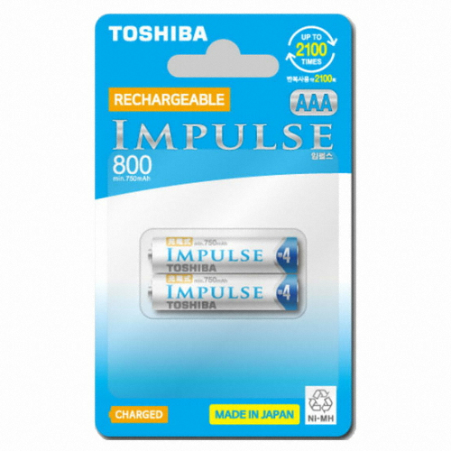 도시바  임펄스 800mAh 2100회 AAA