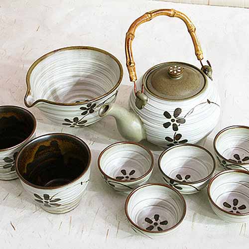 박씨상방 분청 꽃다기&주기세트