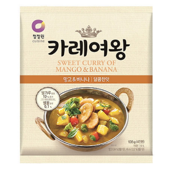 대상 청정원 카레여왕 망고&바나나 108g [3개]