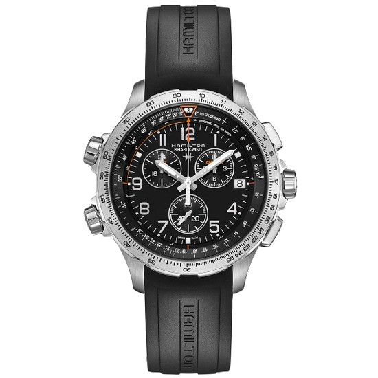 해밀턴 카키에비에이션 X-윈드 크로노 쿼츠 GMT 우레탄시계_H77912335