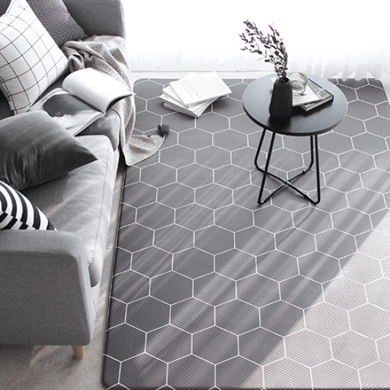 데코뷰 모던 헥사곤 양면쿠션 거실매트