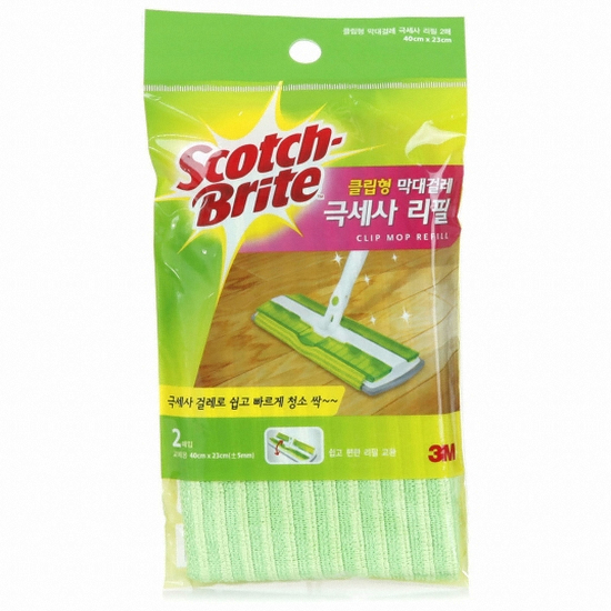 3M 스카치브라이트 클립형 막대걸레 극세사 리필 2매