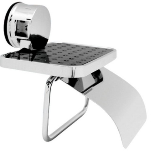 바스템  원터치 흡착 욕실 선반형 휴지걸이