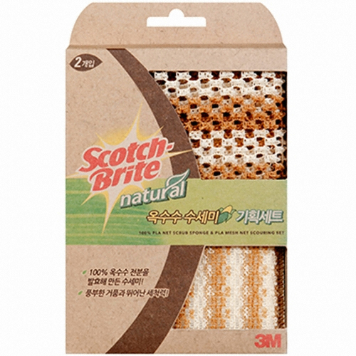 3M 스카치브라이트 내츄럴 망사수세미 + 그물 망사수세미(일반세척용)