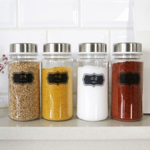 네이쳐리빙 모던 스텐 레터링 밀폐 양념통