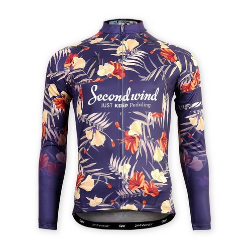 세컨윈드  알로하바이올렛 자전거 긴팔저지
