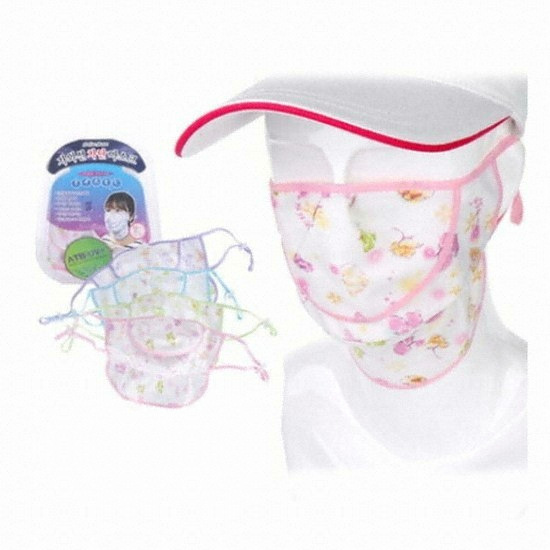 지온카시야  ATB-UV+원단 3중 장미 자외선차단 마스크