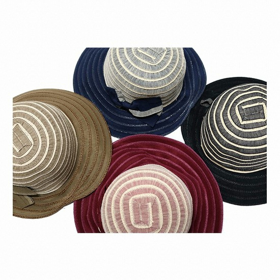 제이크로우  사이드 리본장식 스트라이프 챙모자 JCC18S-SRIIC12