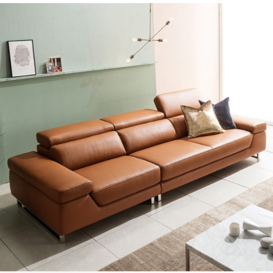 자코모 모리슨 기능성 슈렁큰 천연가죽 소파 4인용