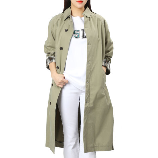 시에로 여성 레터링 직자수 포인트 트렌치코트_SE2CTF028