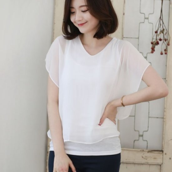 웬디즈갤러리 쉬폰 윙 블라우스 NBL010