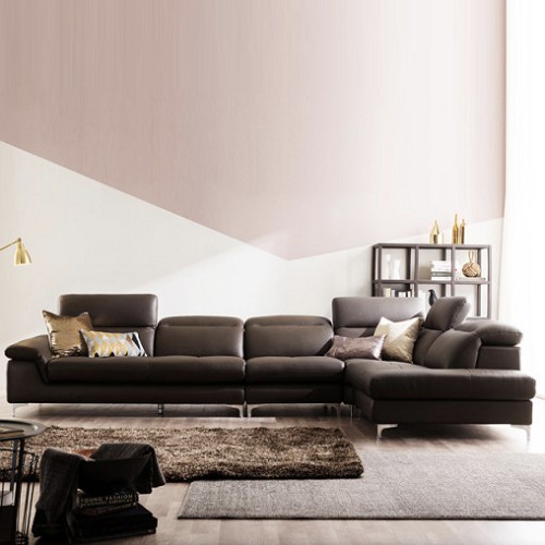 자코모 쿠시 플러스 코너 기능성 천연가죽 소파 6인용