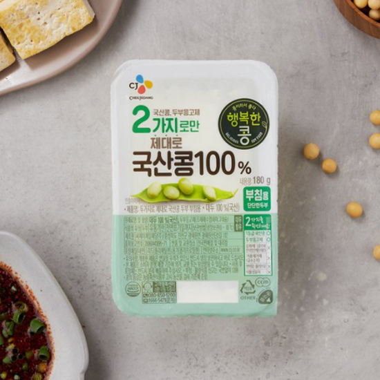 CJ제일제당  행복한콩 국산콩 천일염두부 부침용 180g