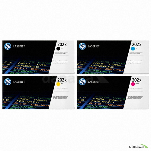 HP  정품 202X (CF500X, CF501X, CF502X, CF503X) 4색 세트