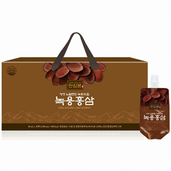 천호식품 천심본 녹용 홍삼 80ml 30포