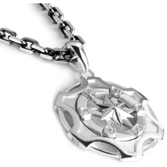 이랜드 클루 아조네코리아 남성 은목걸이 실버 팬던트 프리에디션 체인 CeK 3734SNM