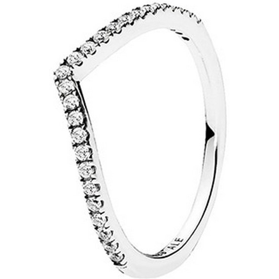 판도라  쉬머링 위시본 실버 반지_196316CZ