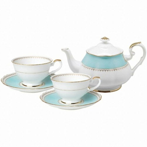 한국도자기 로얄 페일블루 2인 티세트 (7P)