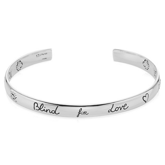 구찌 BLIND FOR LOVE 실버 팔찌_YBA455242001