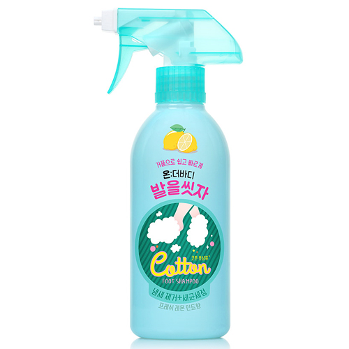 온더바디 발을씻자 코튼 풋샴푸 프레쉬 레몬민트 385ml