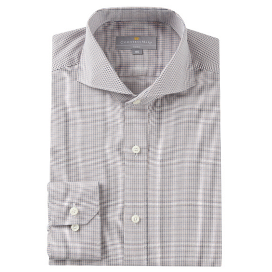 카운테스마라 슬림핏/긴소매 호리젠탈카라의 스몰체크남방셔츠CDHR3P1102B0
