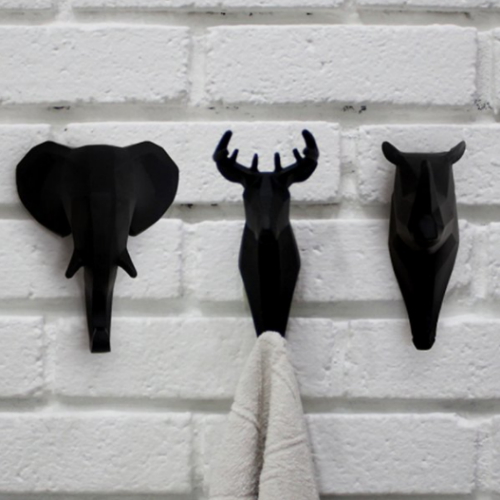 플랜  블랙 북유럽 헌팅트로피 벽장식 후크 걸이