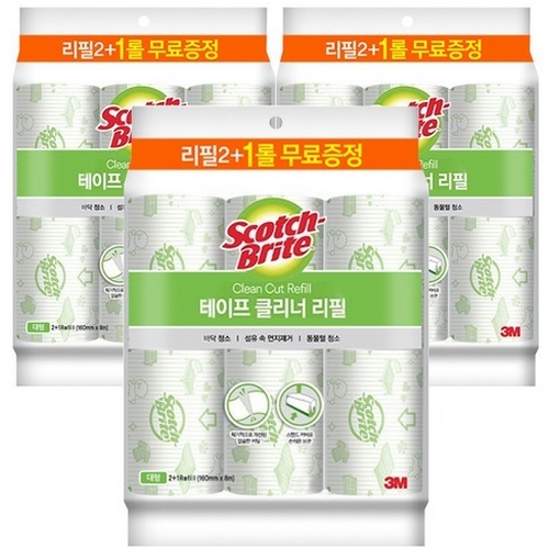 3M 스카치브라이트 대형 테이프클리너 리필 3롤