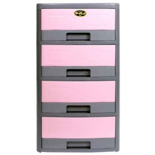 지오리빙 골드 플라스틱 서랍장 4단