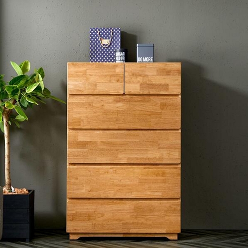 다하미 하프탑 고무나무 원목 5단 서랍장 900