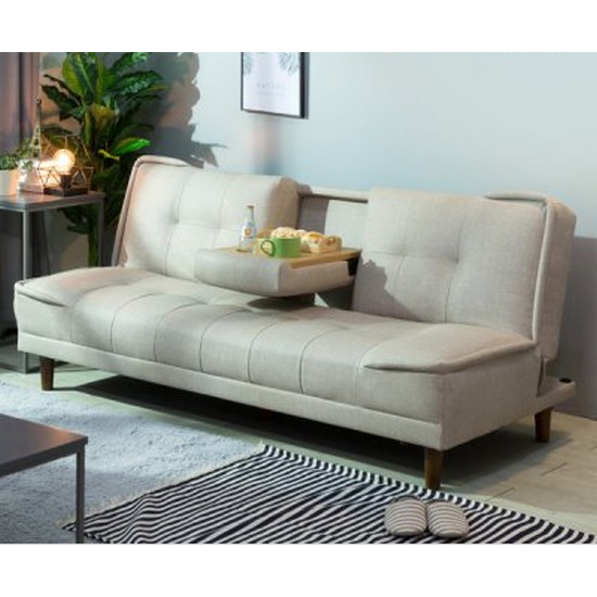 에보니아 리도 컵홀더 가죽 소파베드 3인용