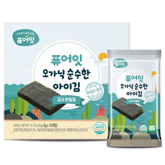 내이브로 퓨어잇 오가닉 순수한 아이김 김&천일염 2g