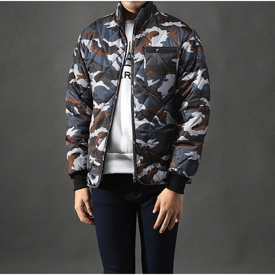 후앙스 다이아퀄팅 하이넥카라 카모 깔깔이_SDPD8159