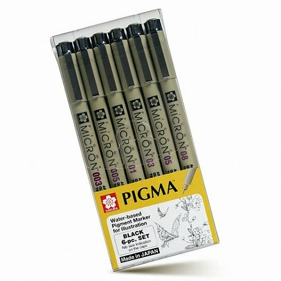 사쿠라  피그마 마이크론 블랙 드로잉펜 세트