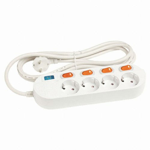 피스코리아  4구 16A 개별스위치 멀티탭